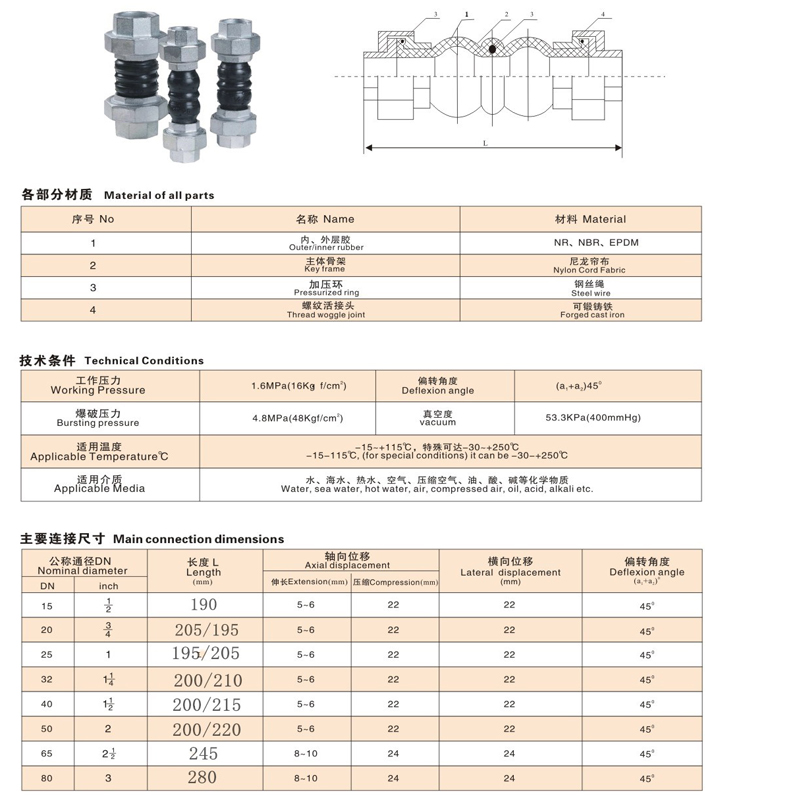 KST-L丝扣橡胶软接头(图6)